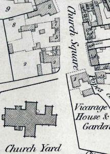 Location of the Vicarage in 1819
